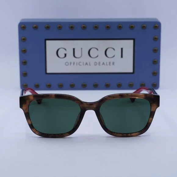 Gucci GG1872SK 003 Square Sunglasses - Brown Havana Green Red\Green